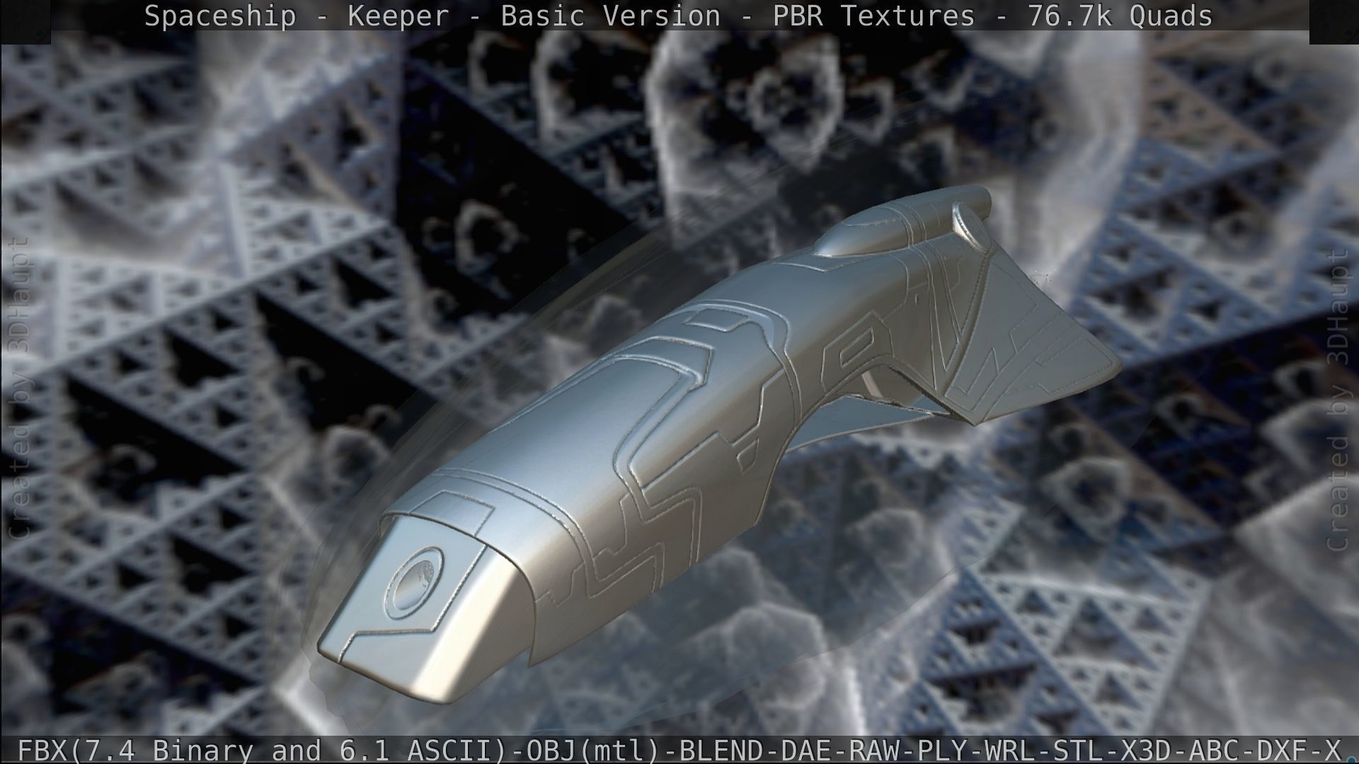 Spaceship  - Keeper - Basic Version Low-poly 3D model_190