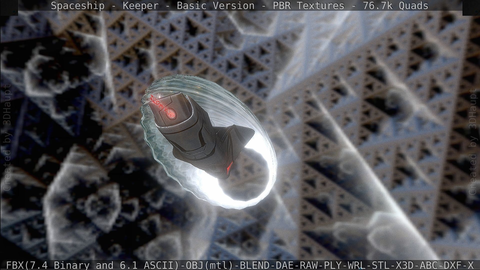 Spaceship  - Keeper - Basic Version Low-poly 3D model_334