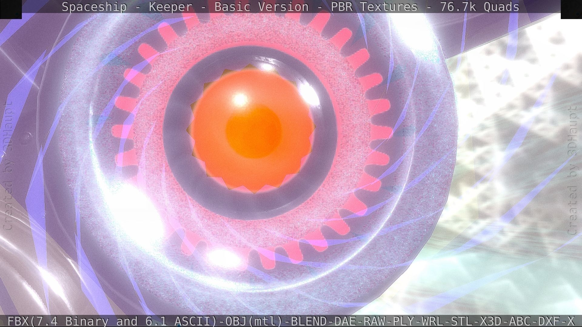 Spaceship  - Keeper - Basic Version Low-poly 3D model_114