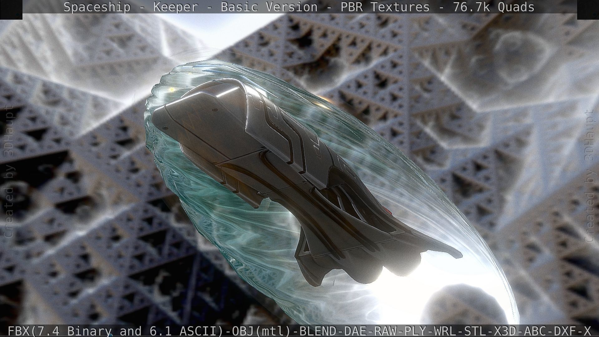 Spaceship  - Keeper - Basic Version Low-poly 3D model_24