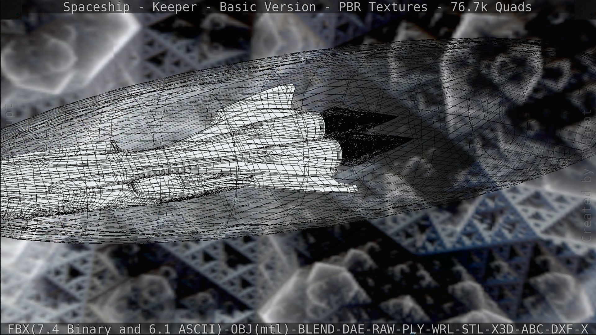 Spaceship  - Keeper - Basic Version Low-poly 3D model_181