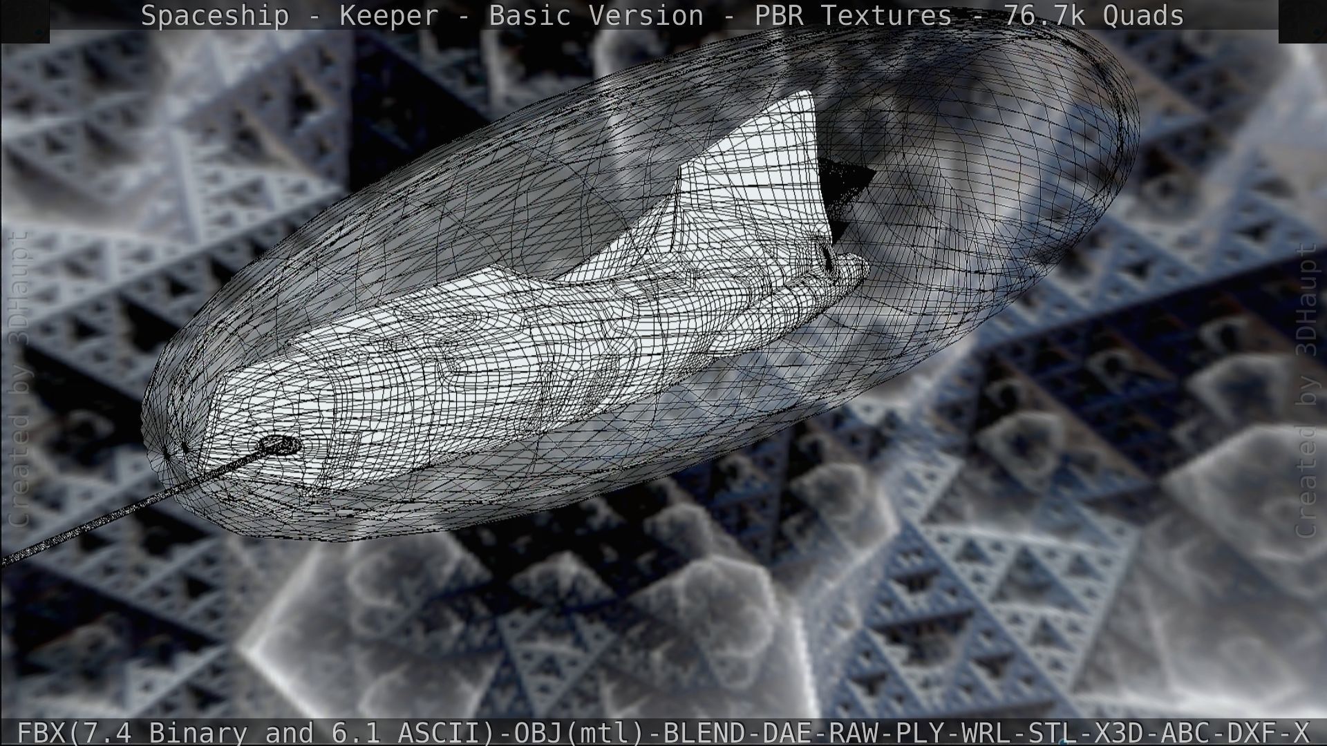 Spaceship  - Keeper - Basic Version Low-poly 3D model_158