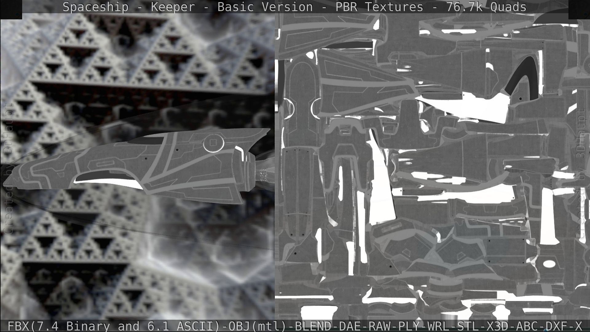 Spaceship  - Keeper - Basic Version Low-poly 3D model_242