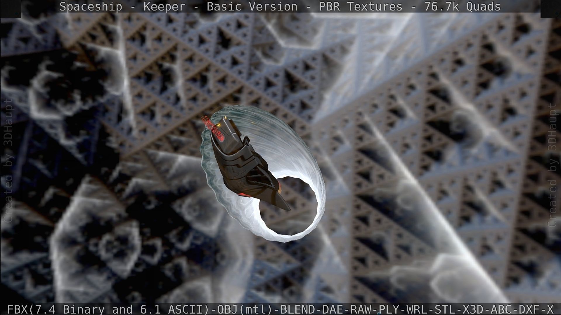 Spaceship  - Keeper - Basic Version Low-poly 3D model_332