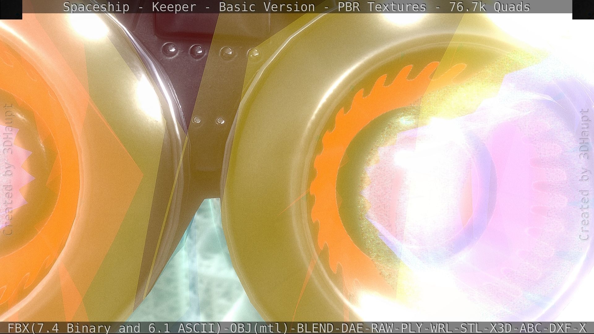 Spaceship  - Keeper - Basic Version Low-poly 3D model_105