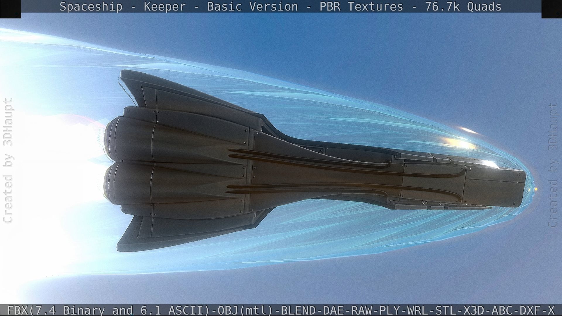 Spaceship  - Keeper - Basic Version Low-poly 3D model_142