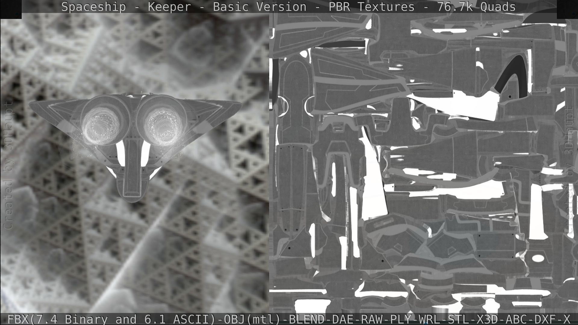 Spaceship  - Keeper - Basic Version Low-poly 3D model_237