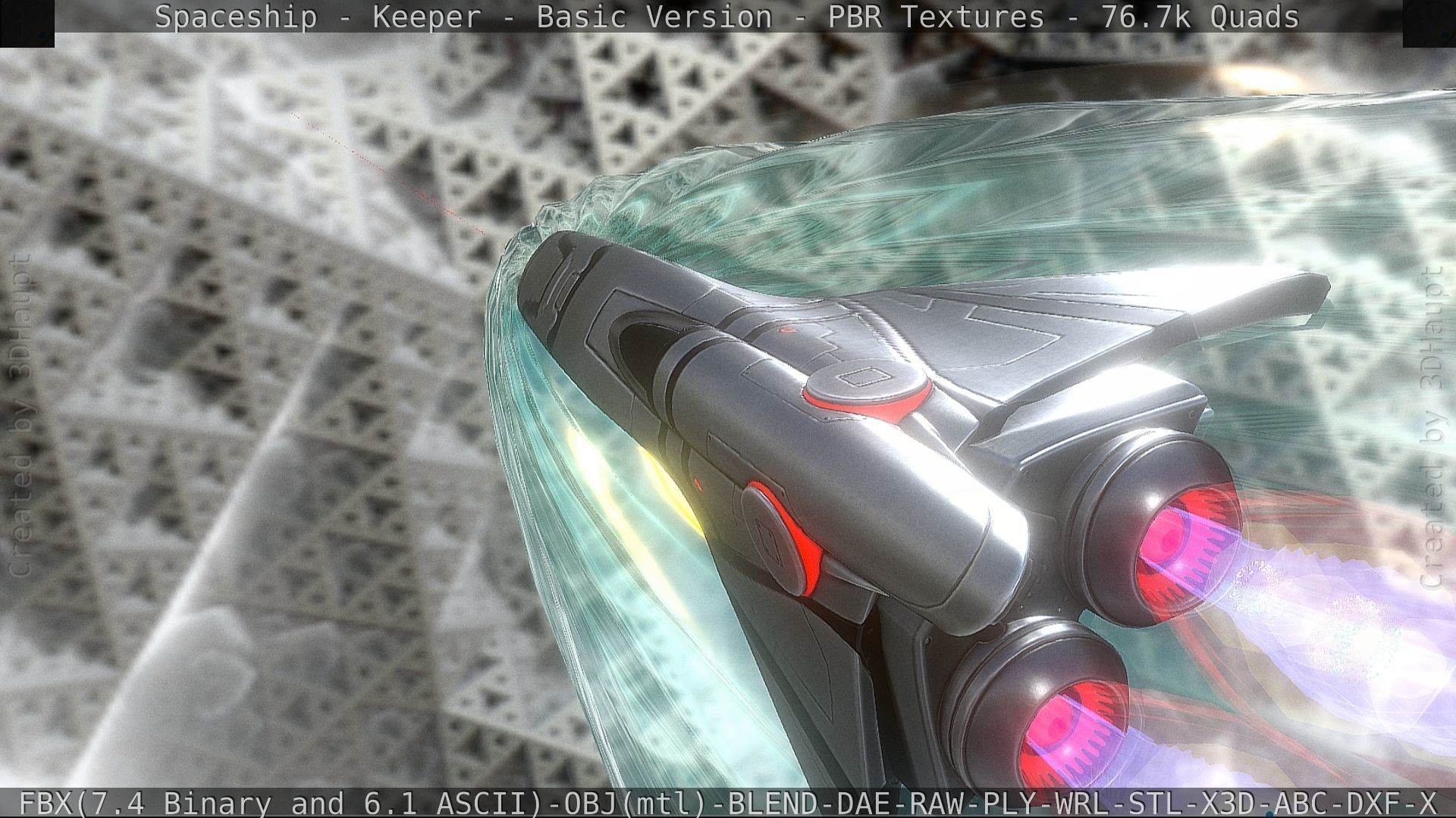 Spaceship  - Keeper - Basic Version Low-poly 3D model_98