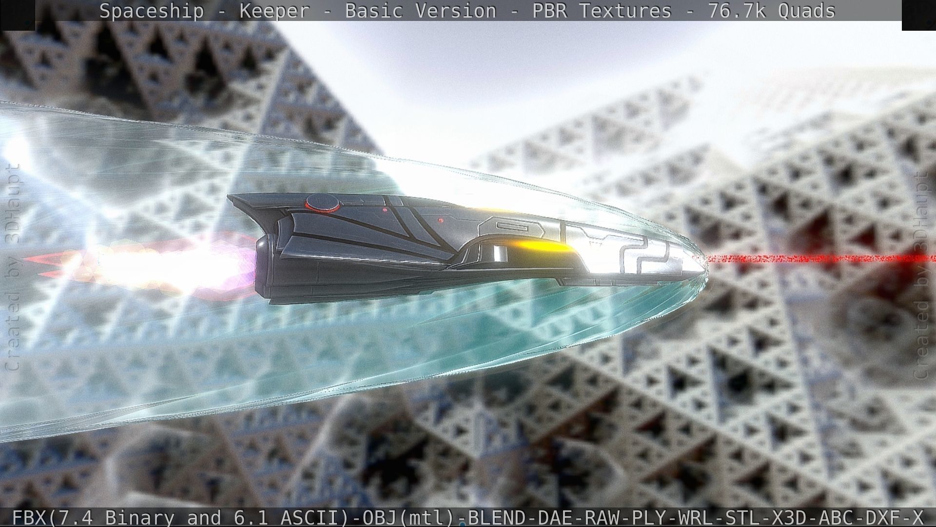 Spaceship  - Keeper - Basic Version Low-poly 3D model_90