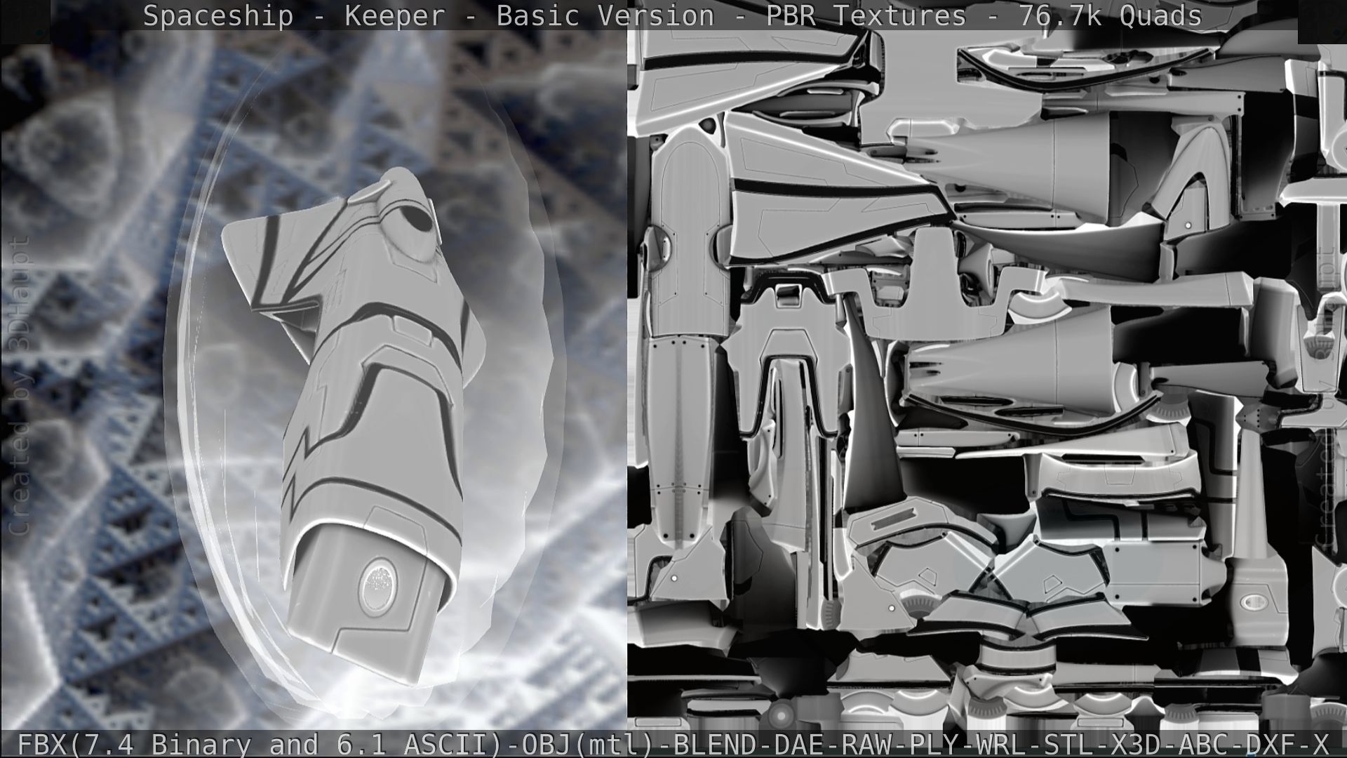 Spaceship  - Keeper - Basic Version Low-poly 3D model_273