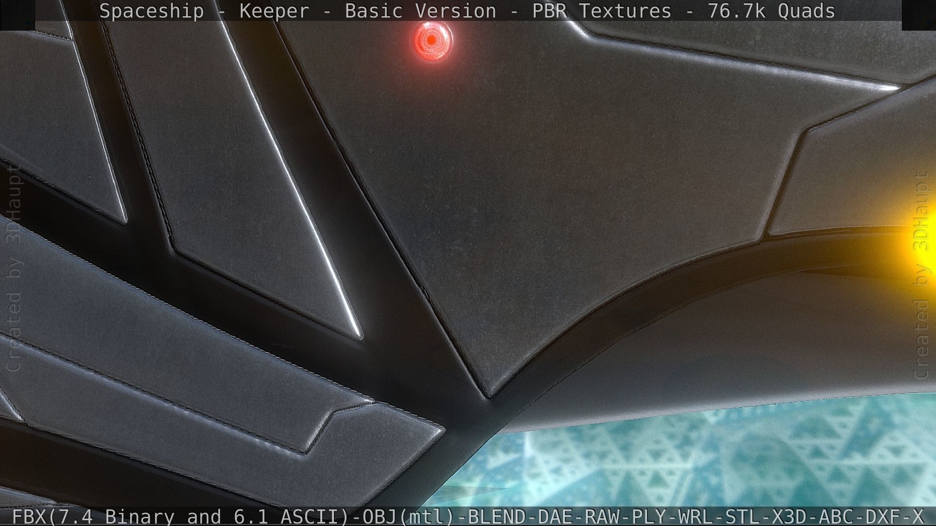 Spaceship  - Keeper - Basic Version Low-poly 3D model_134