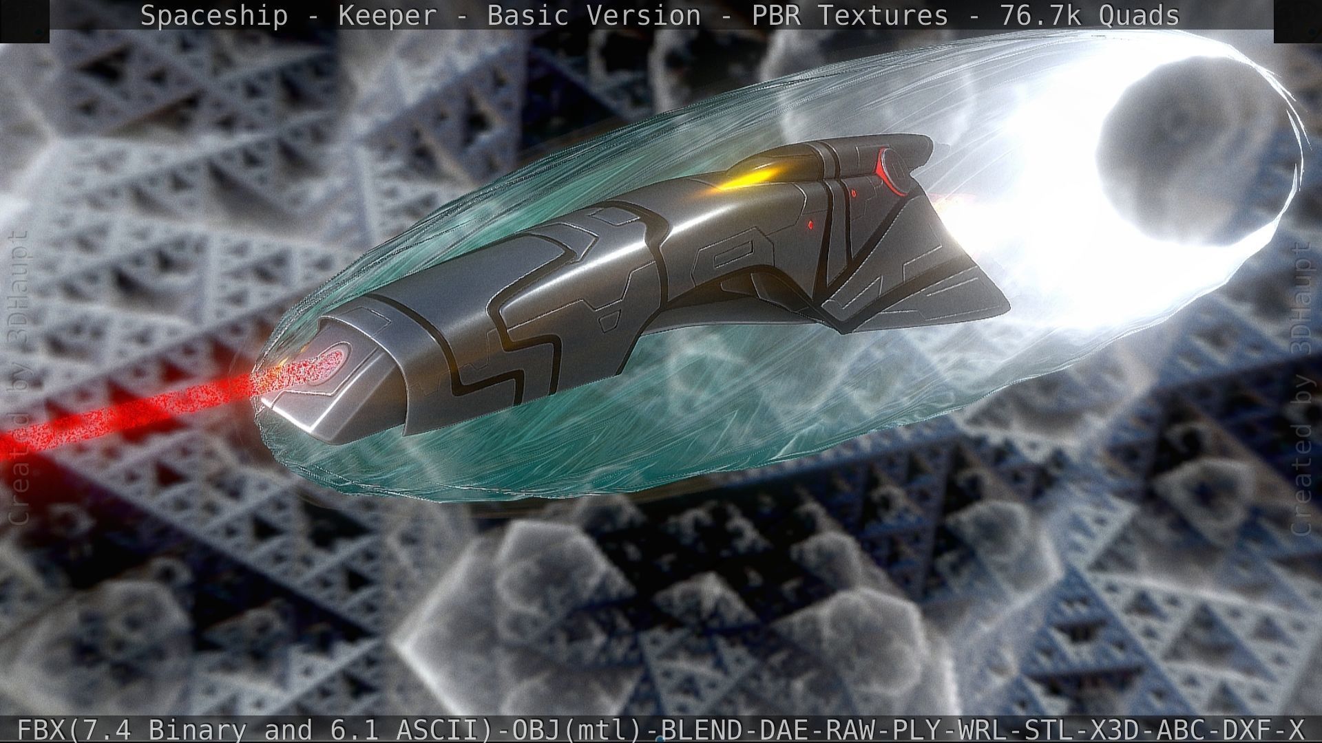 Spaceship  - Keeper - Basic Version Low-poly 3D model_149