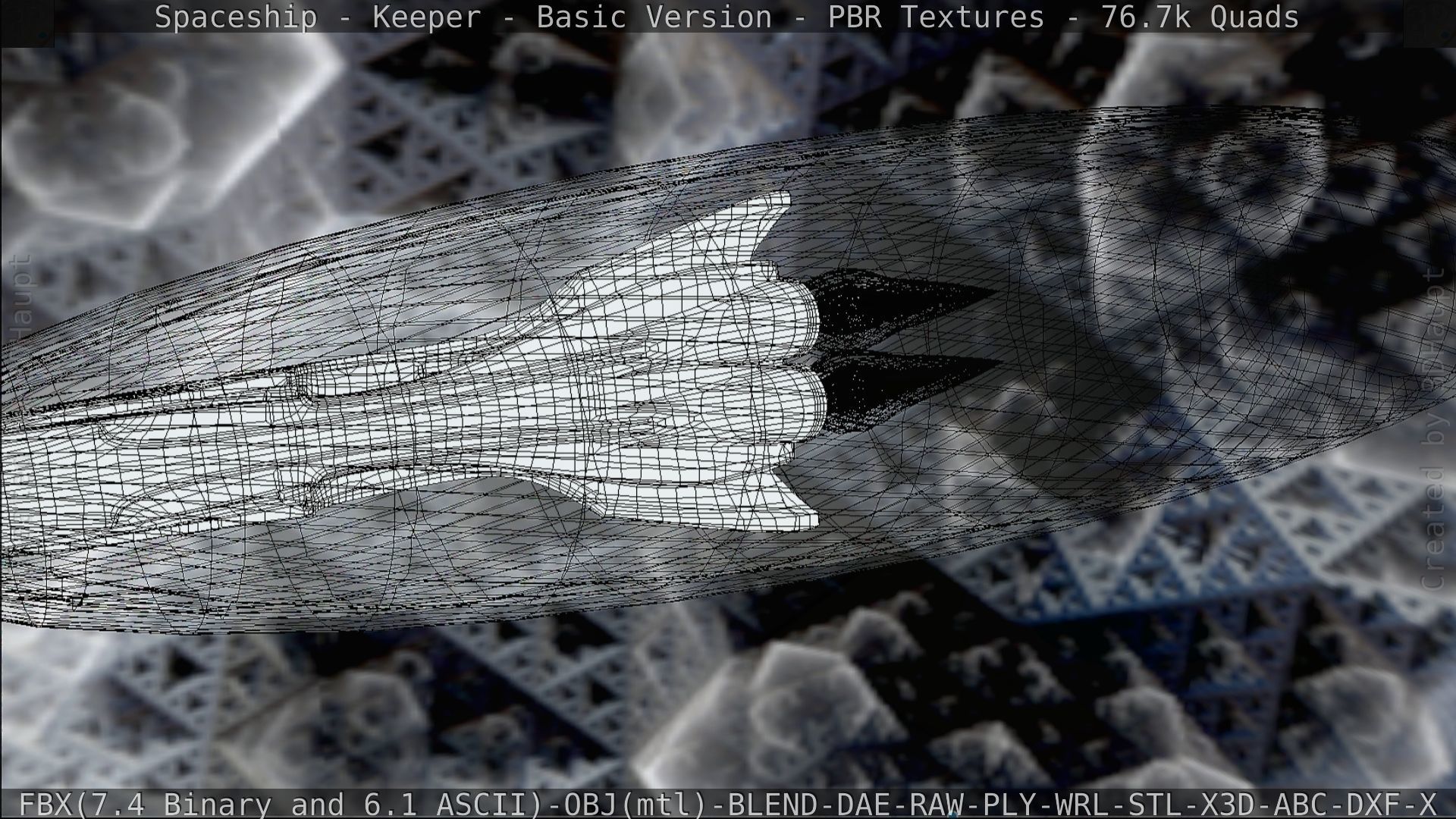 Spaceship  - Keeper - Basic Version Low-poly 3D model_184