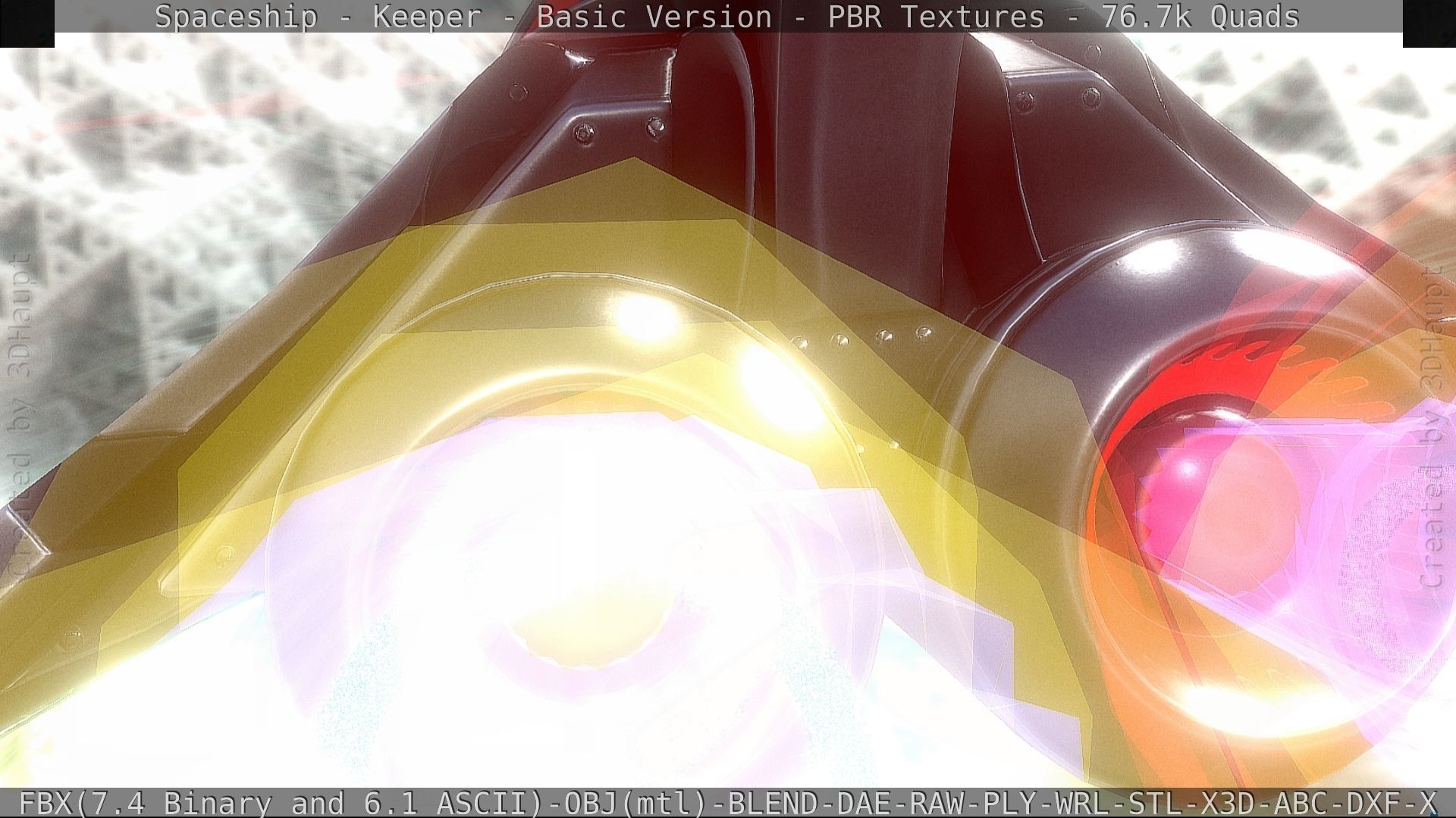 Spaceship  - Keeper - Basic Version Low-poly 3D model_102