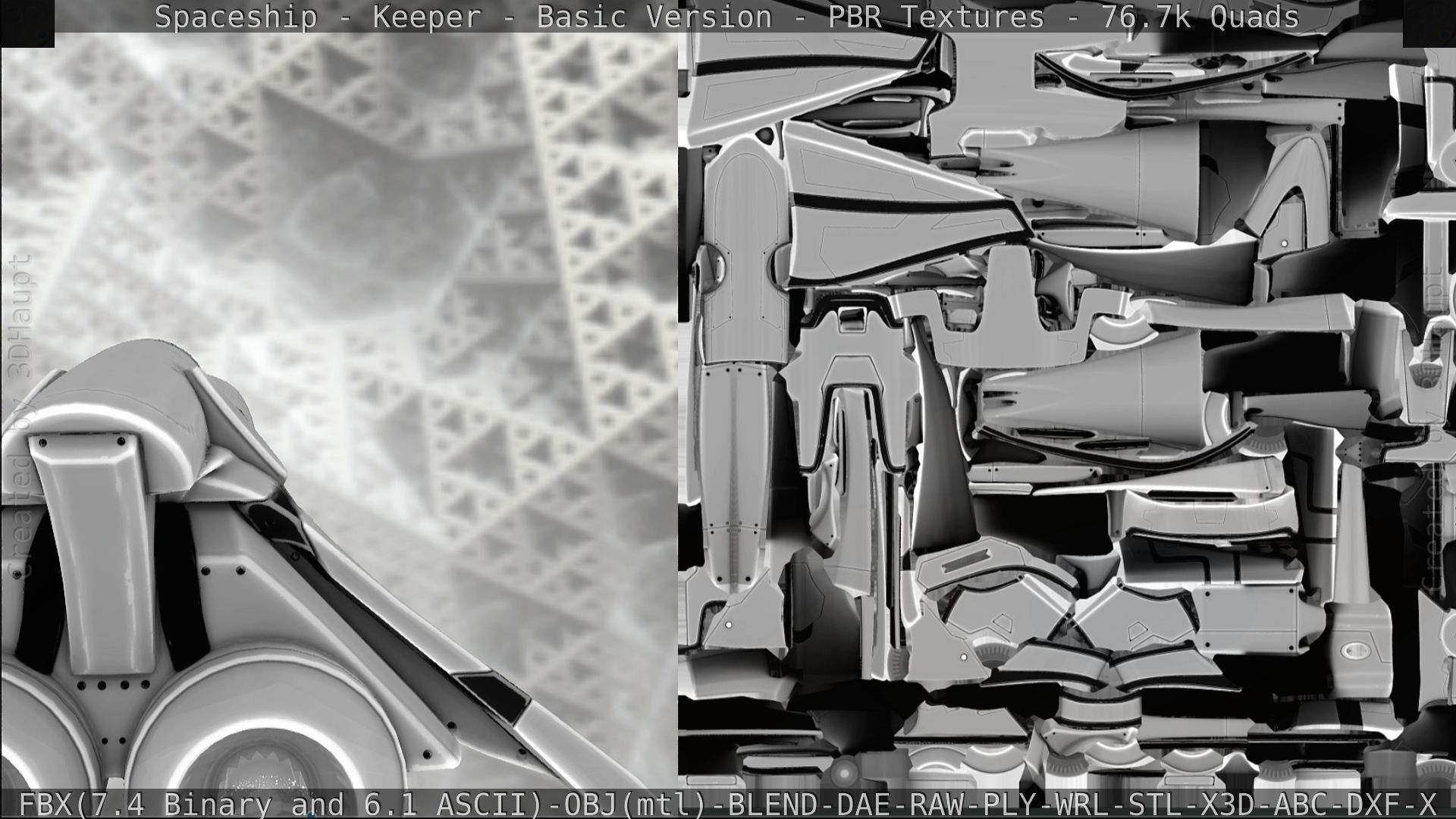 Spaceship  - Keeper - Basic Version Low-poly 3D model_283