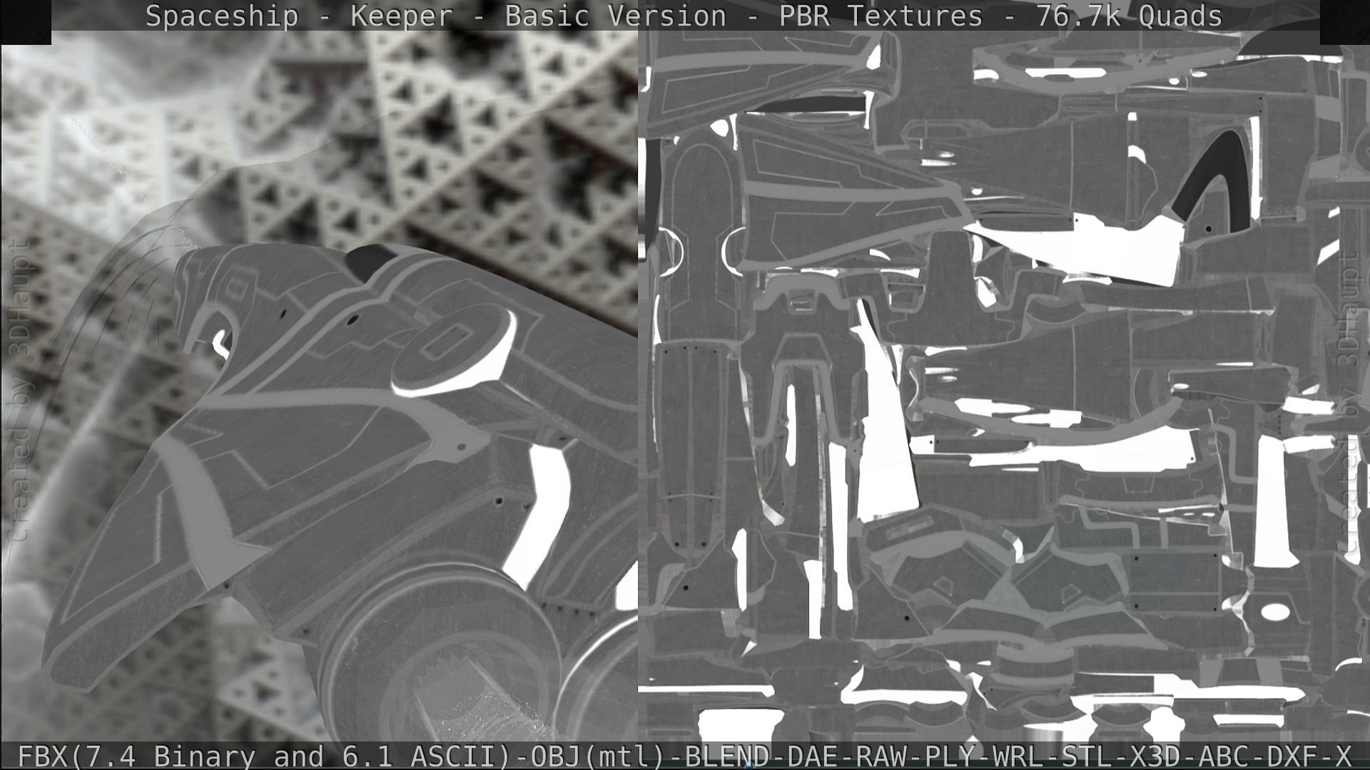 Spaceship  - Keeper - Basic Version Low-poly 3D model_234