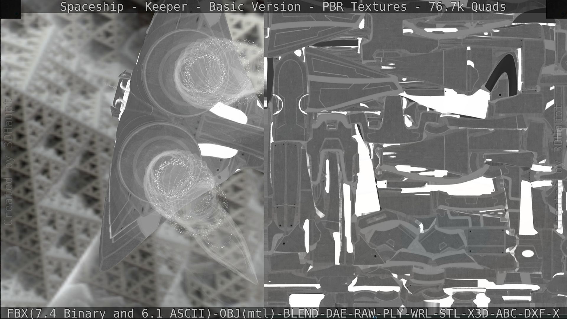 Spaceship  - Keeper - Basic Version Low-poly 3D model_236