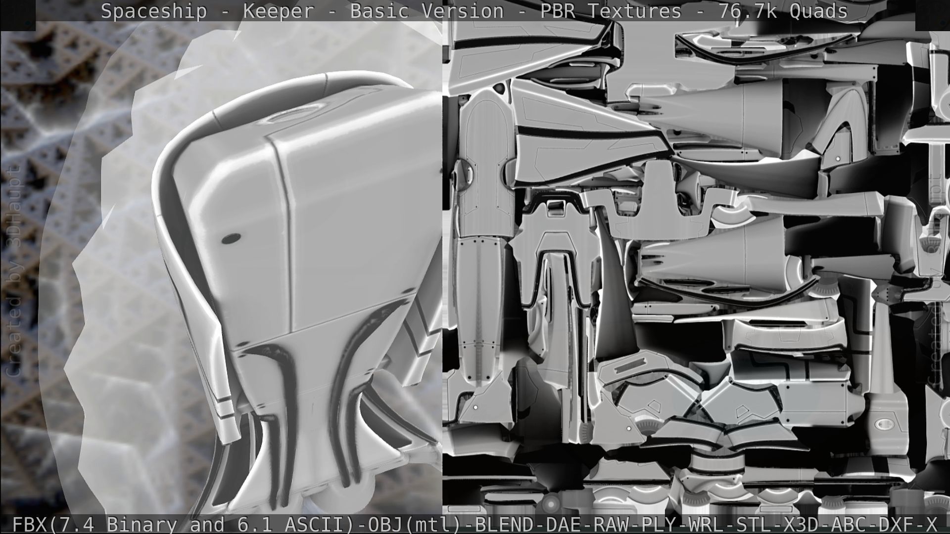 Spaceship  - Keeper - Basic Version Low-poly 3D model_277