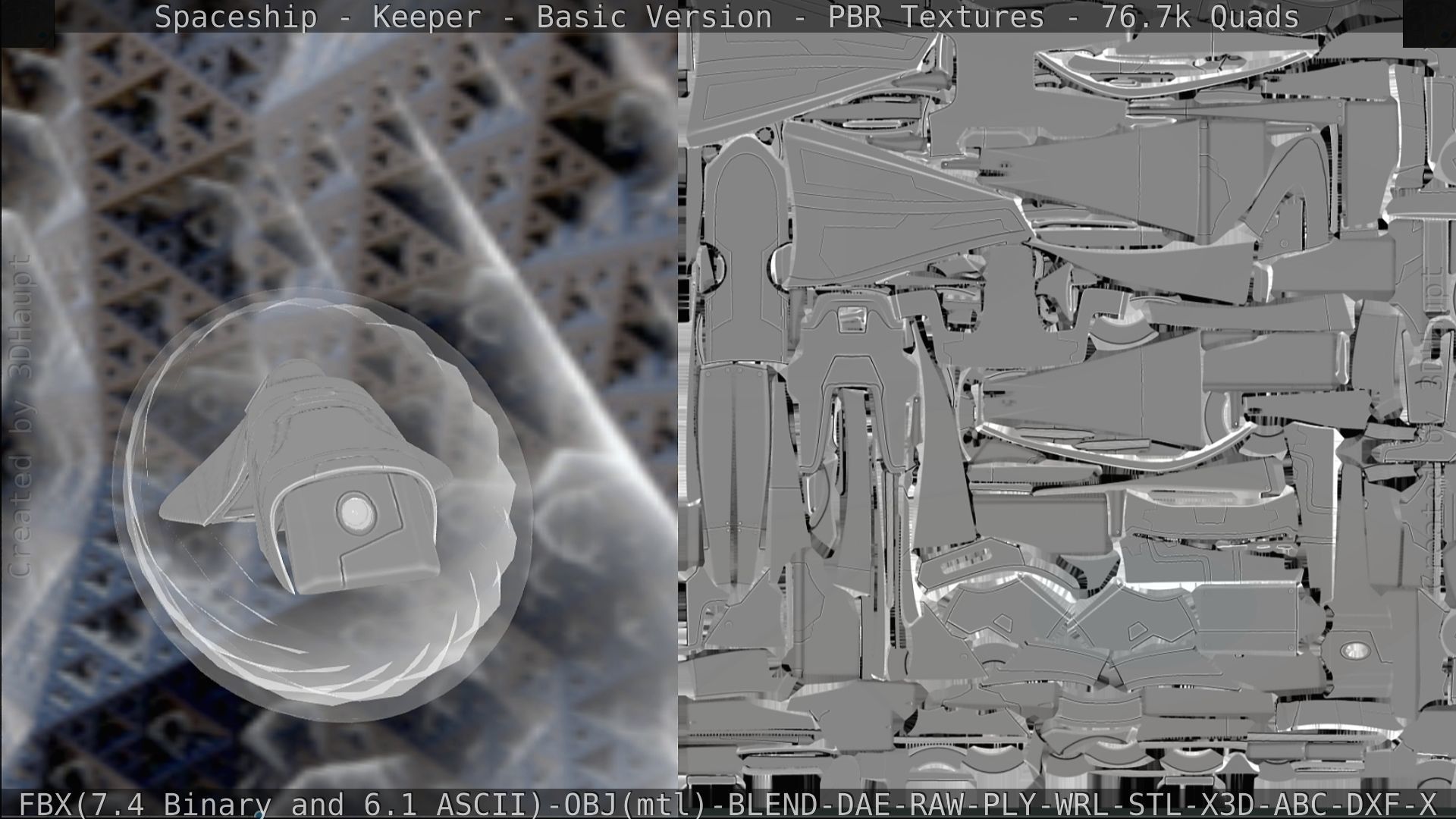 Spaceship  - Keeper - Basic Version Low-poly 3D model_312