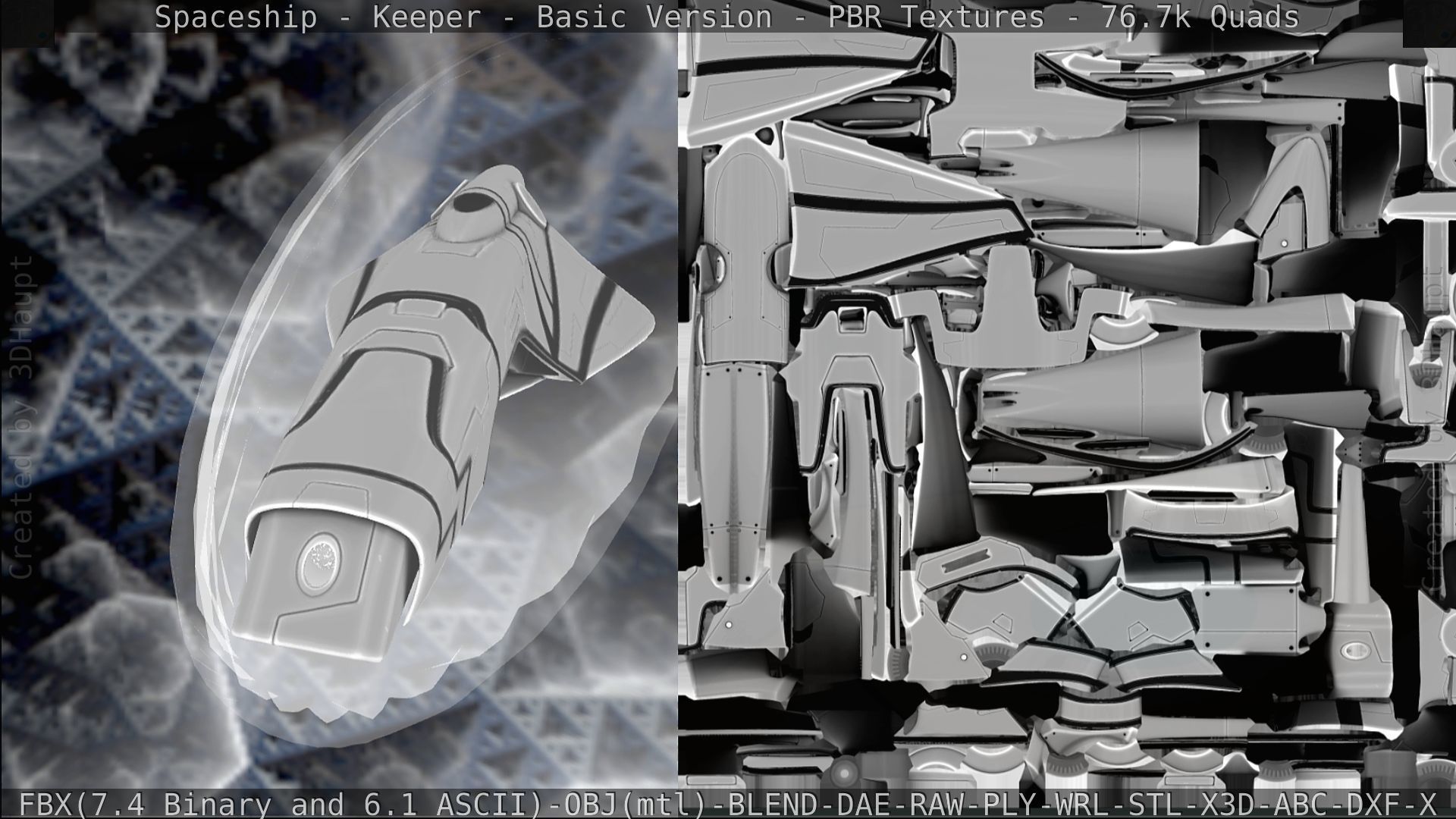 Spaceship  - Keeper - Basic Version Low-poly 3D model_274