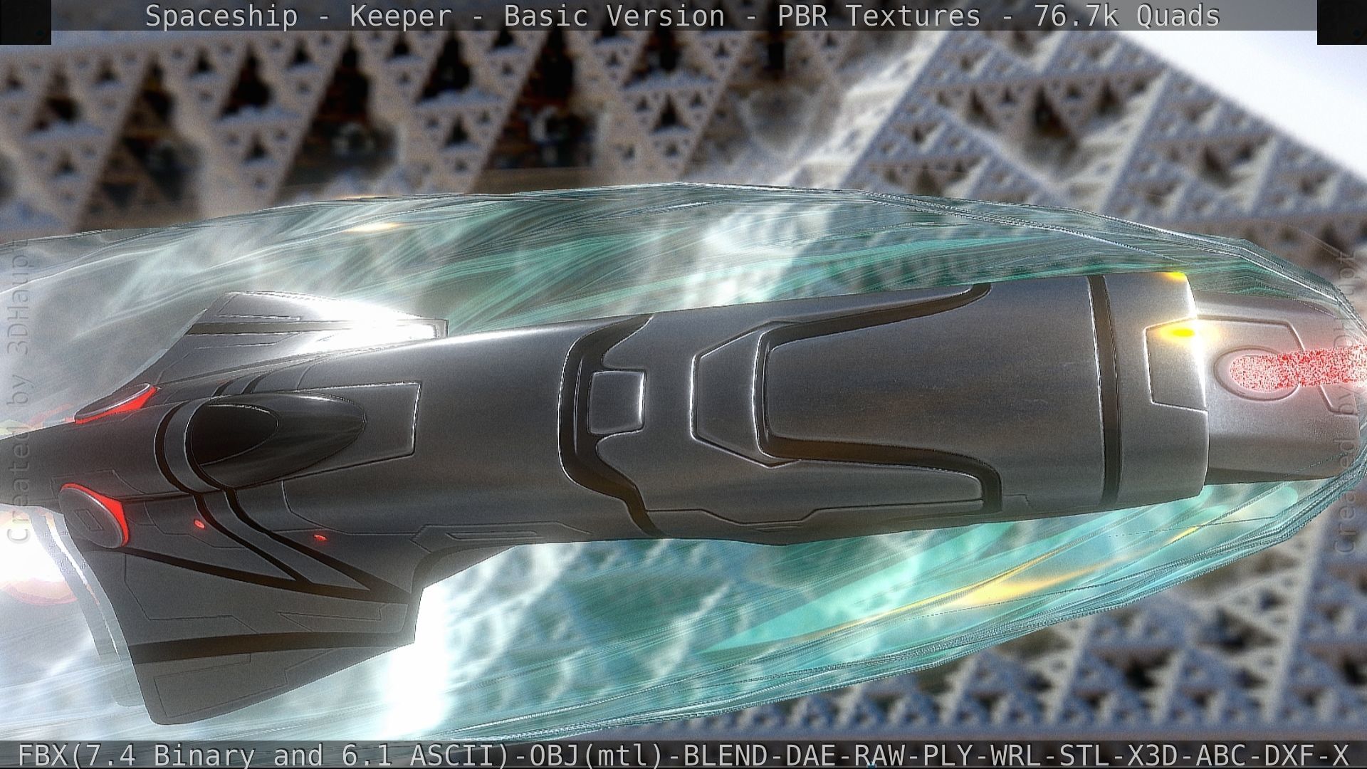 Spaceship  - Keeper - Basic Version Low-poly 3D model_36