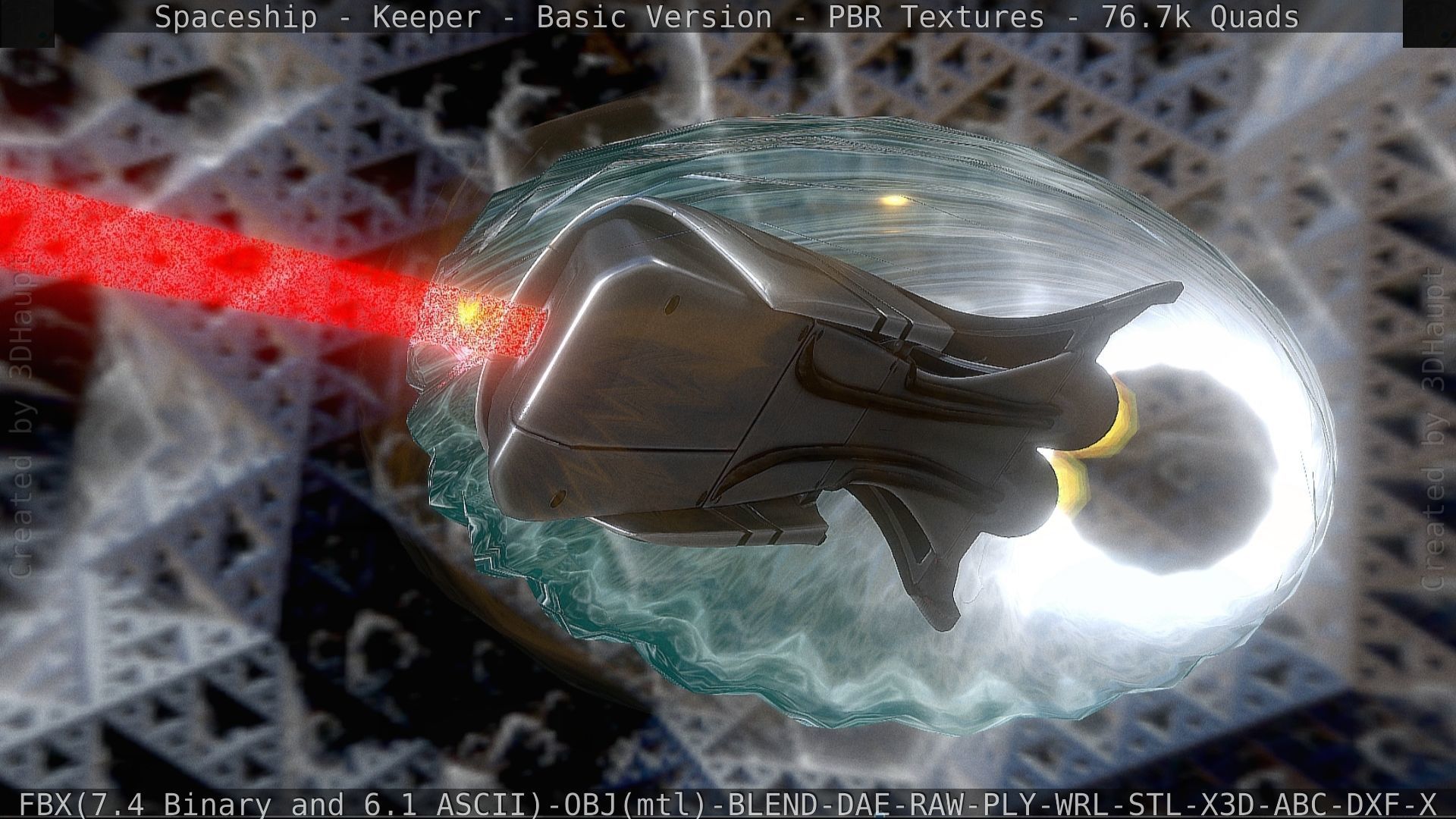 Spaceship  - Keeper - Basic Version Low-poly 3D model_62