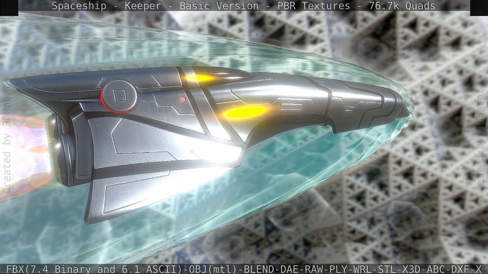 Spaceship  - Keeper - Basic Version Low-poly 3D model_140