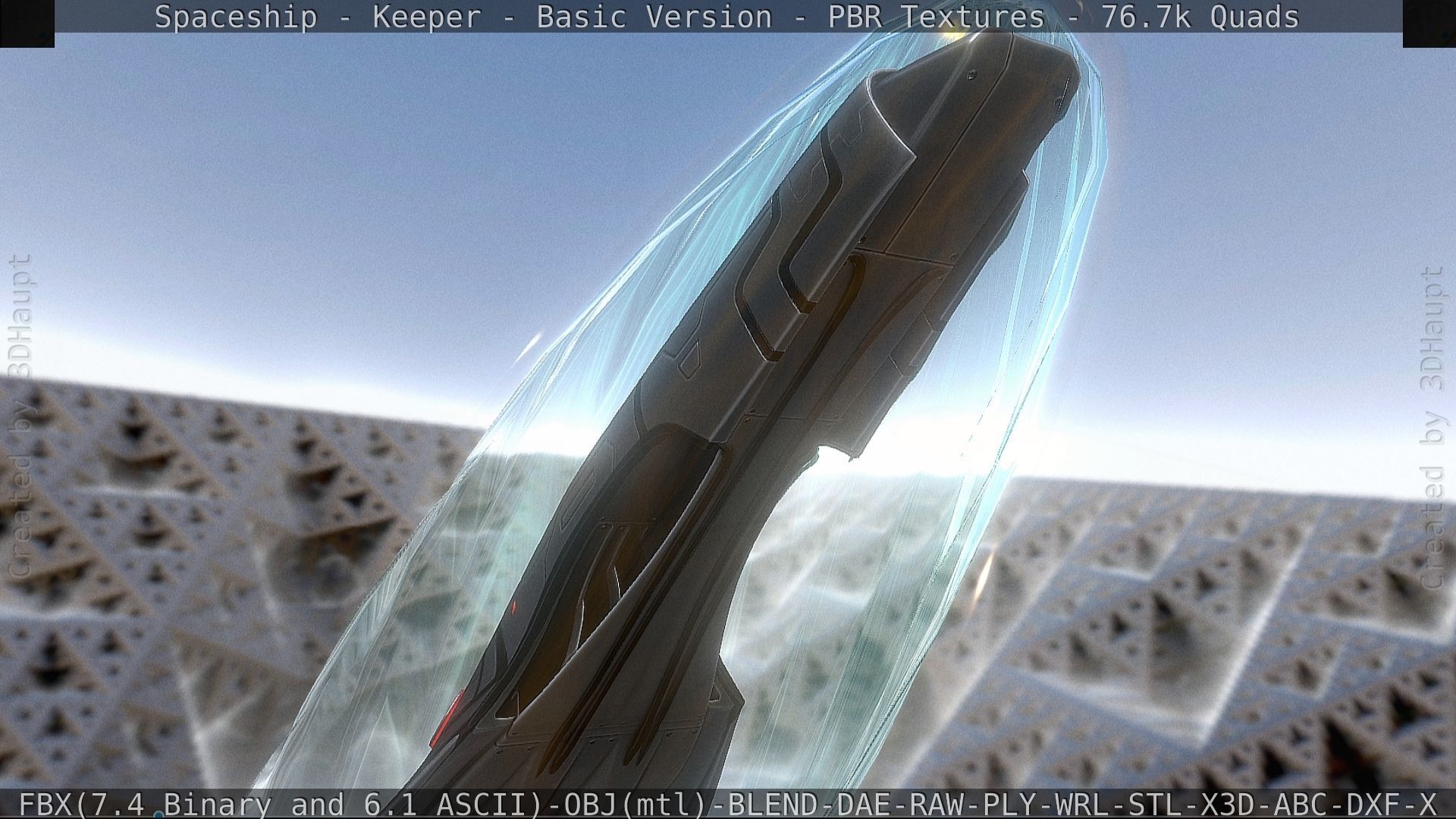 Spaceship  - Keeper - Basic Version Low-poly 3D model_25