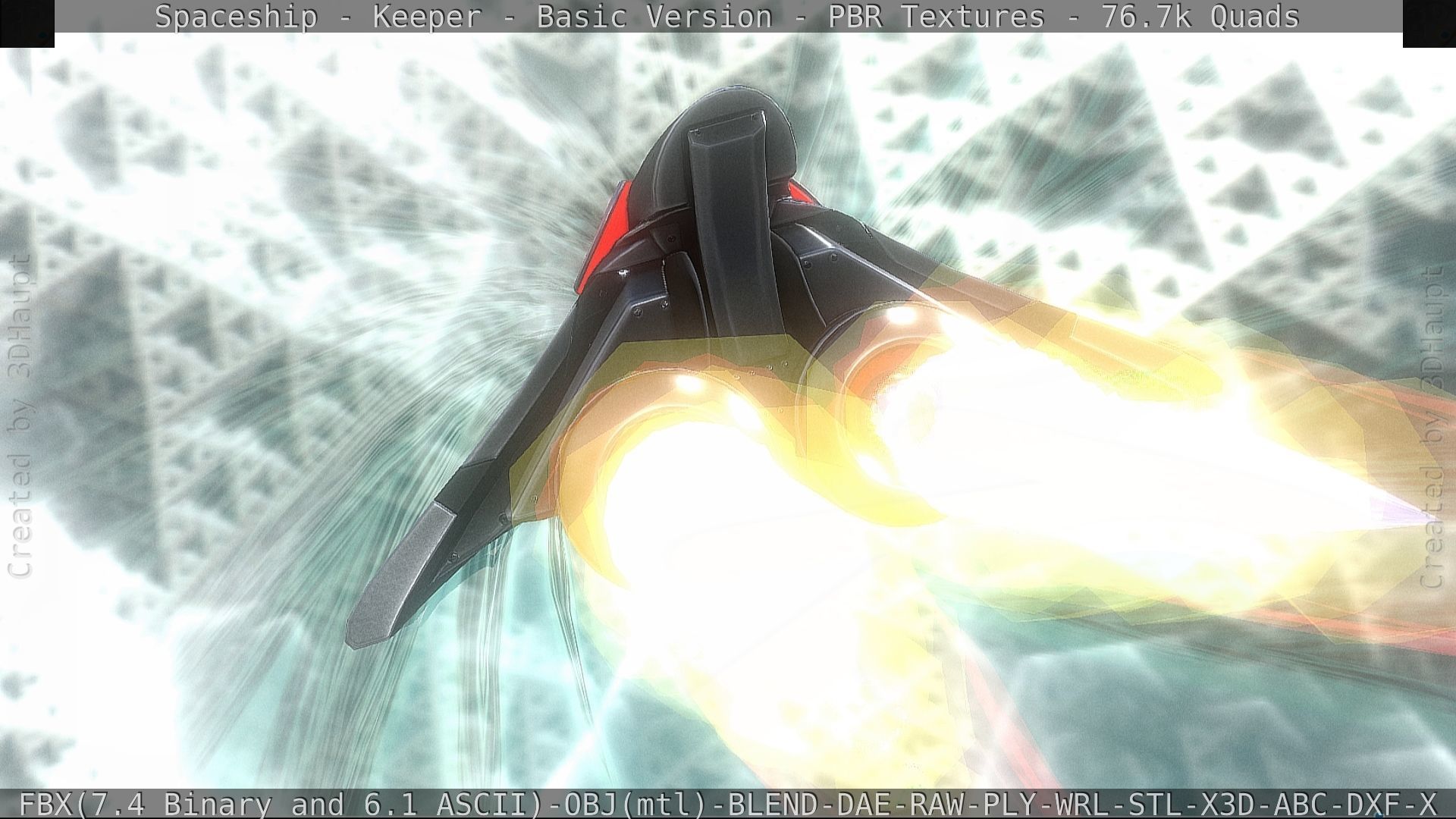 Spaceship  - Keeper - Basic Version Low-poly 3D model_101