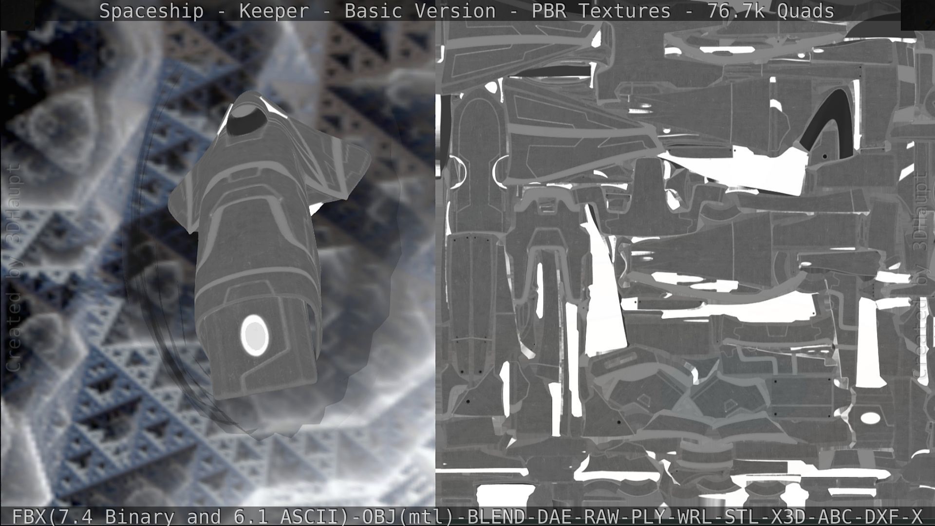 Spaceship  - Keeper - Basic Version Low-poly 3D model_247