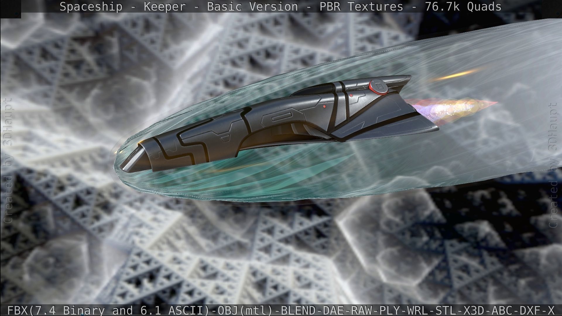 Spaceship  - Keeper - Basic Version Low-poly 3D model_318