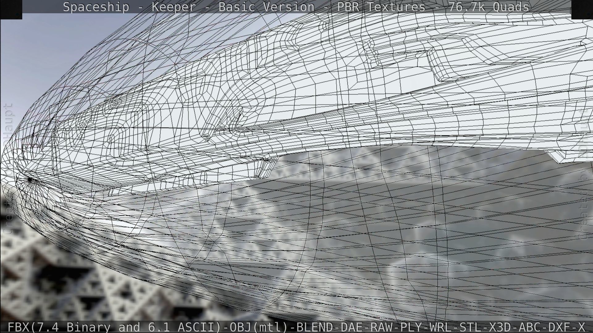 Spaceship  - Keeper - Basic Version Low-poly 3D model_164