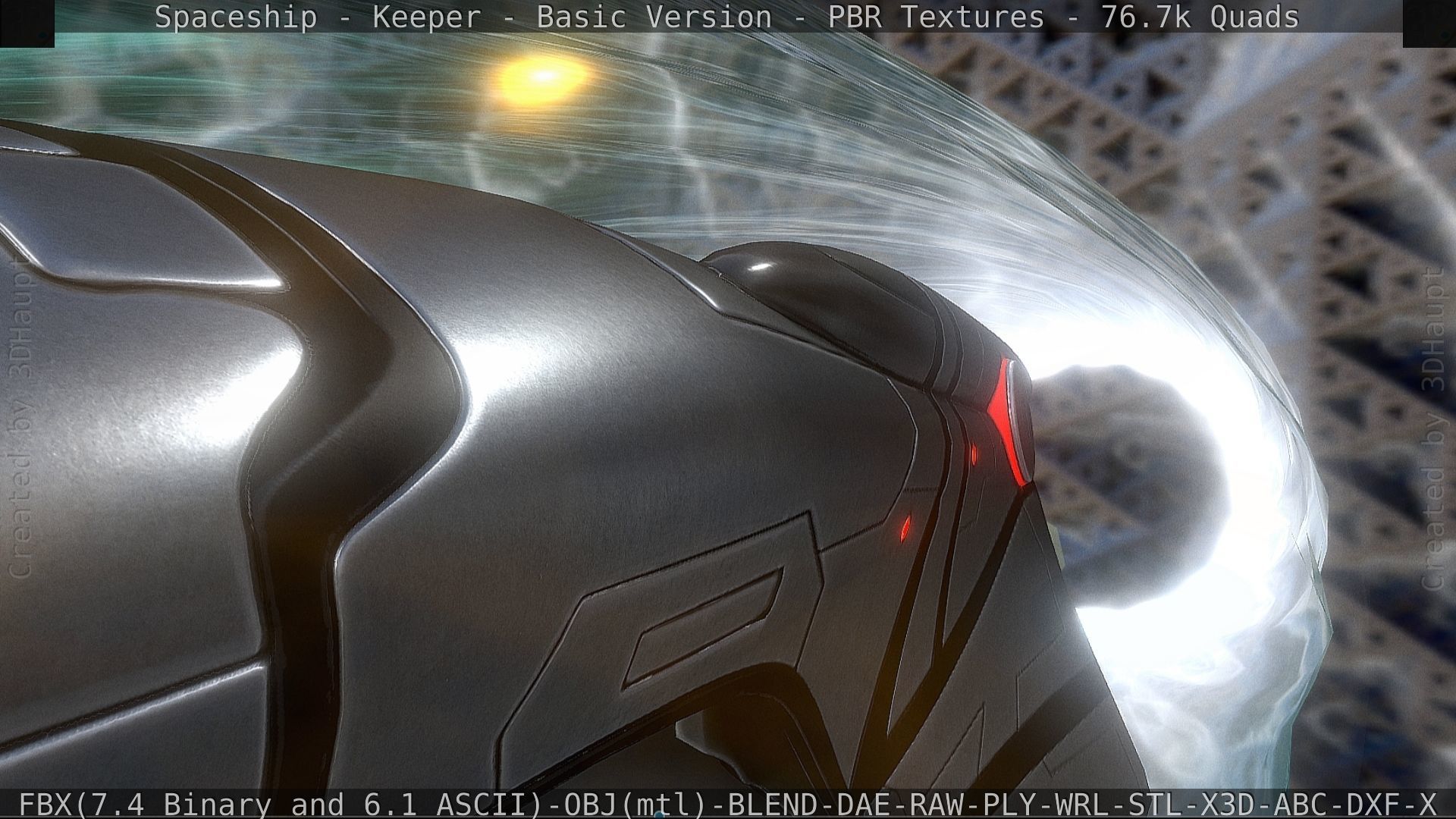 Spaceship  - Keeper - Basic Version Low-poly 3D model_59