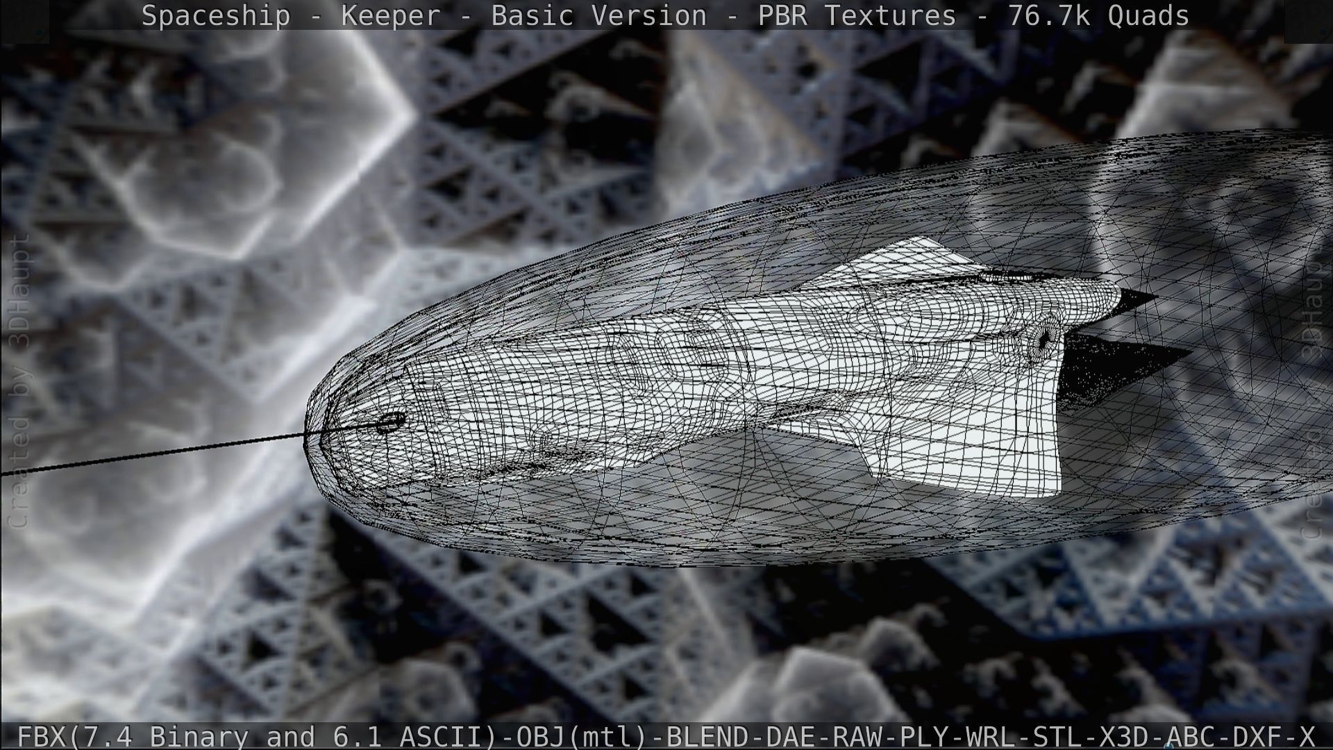 Spaceship  - Keeper - Basic Version Low-poly 3D model_159