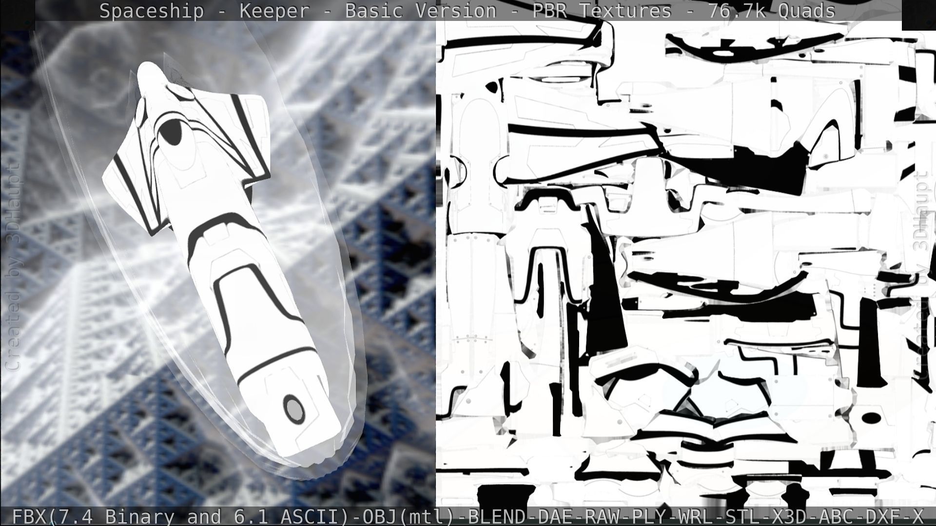 Spaceship  - Keeper - Basic Version Low-poly 3D model_219