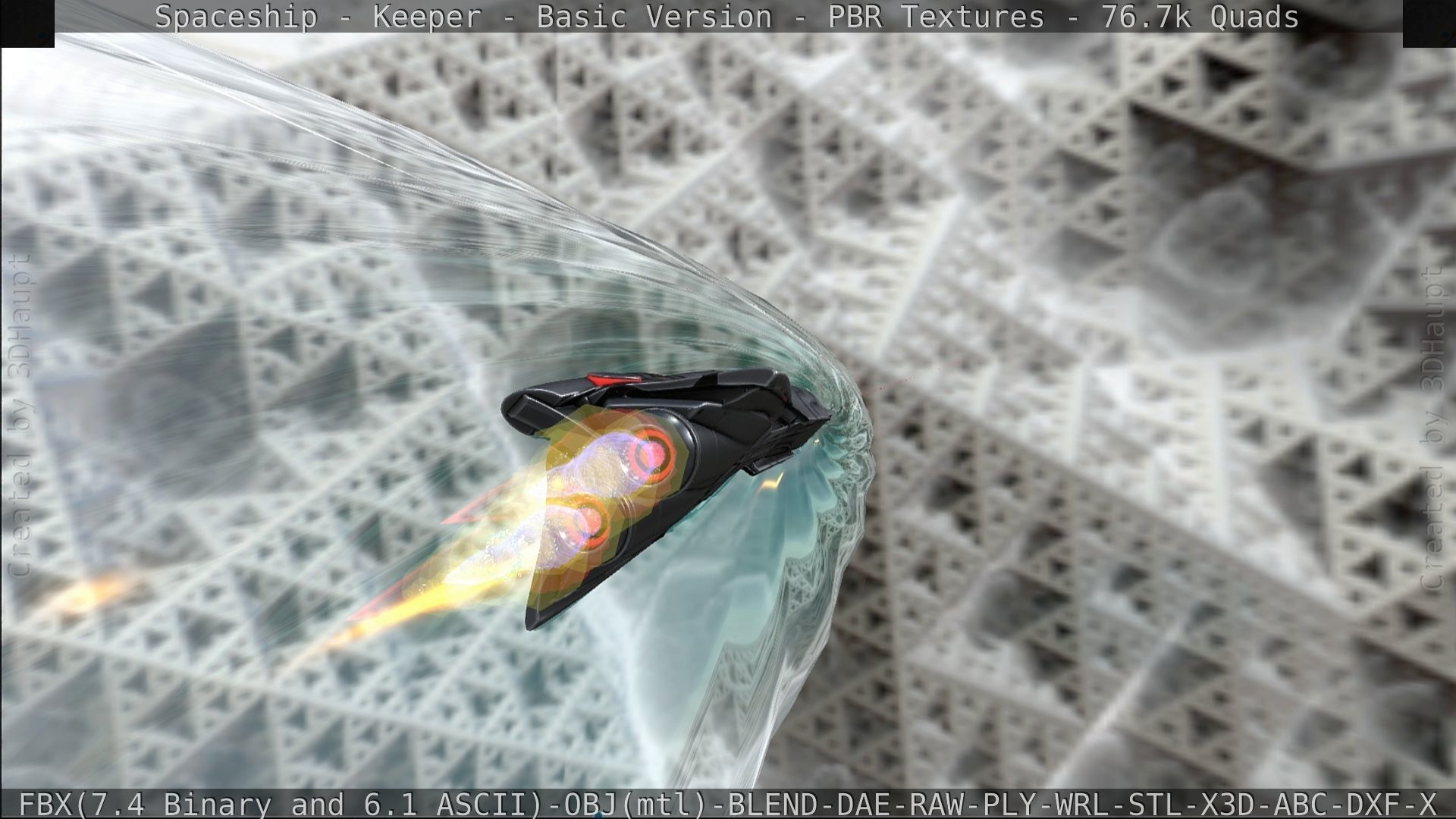 Spaceship  - Keeper - Basic Version Low-poly 3D model_324