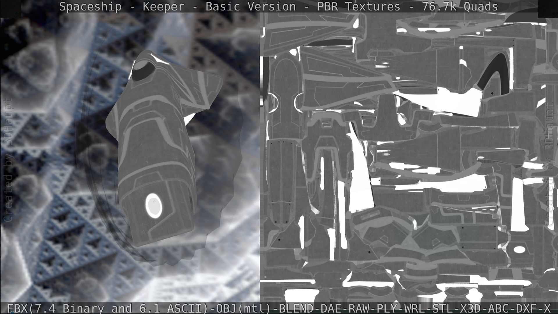 Spaceship  - Keeper - Basic Version Low-poly 3D model_246