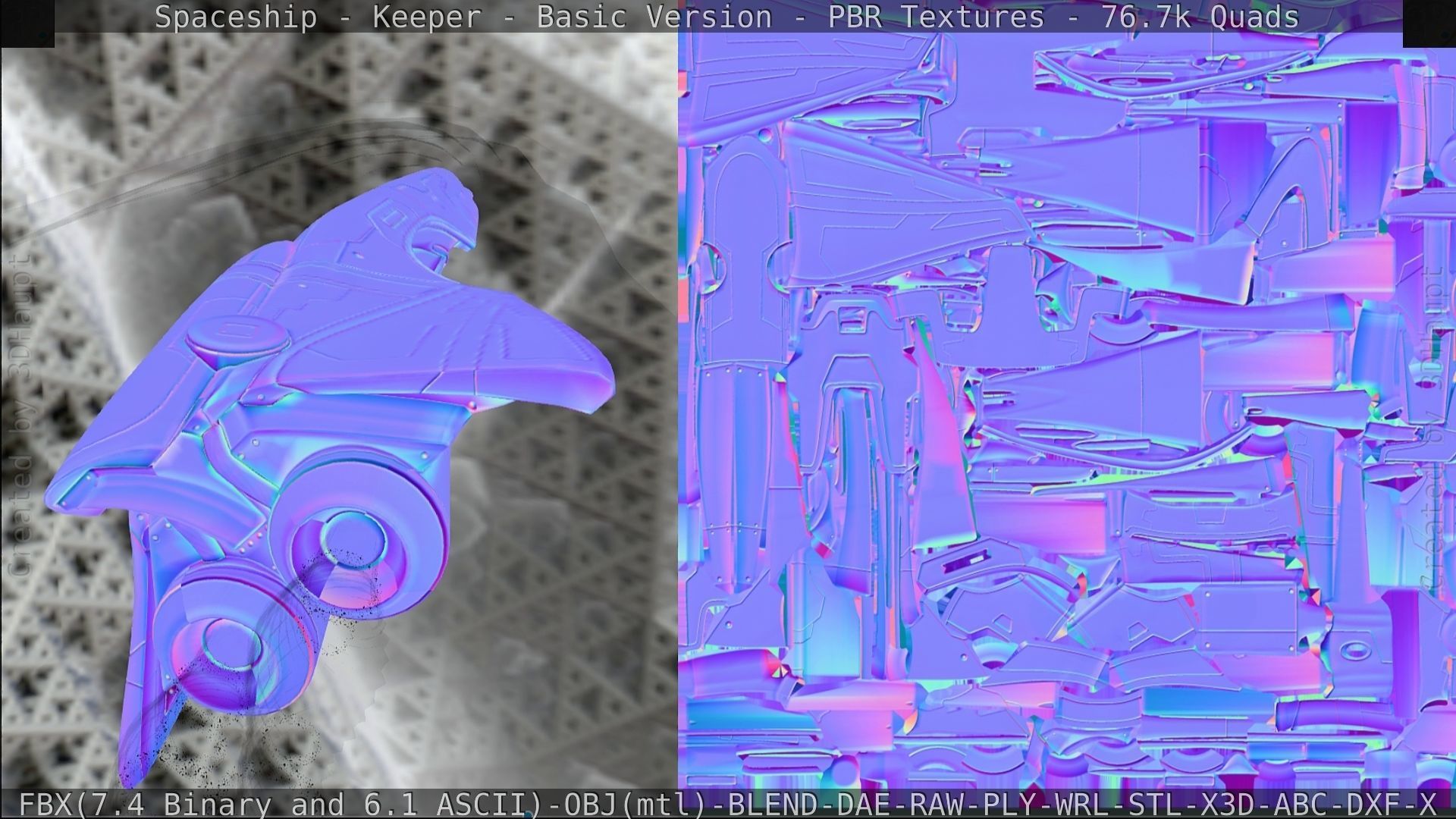 Spaceship  - Keeper - Basic Version Low-poly 3D model_257