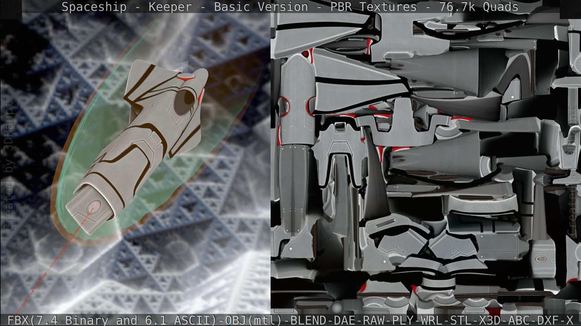 Spaceship  - Keeper - Basic Version Low-poly 3D model_197