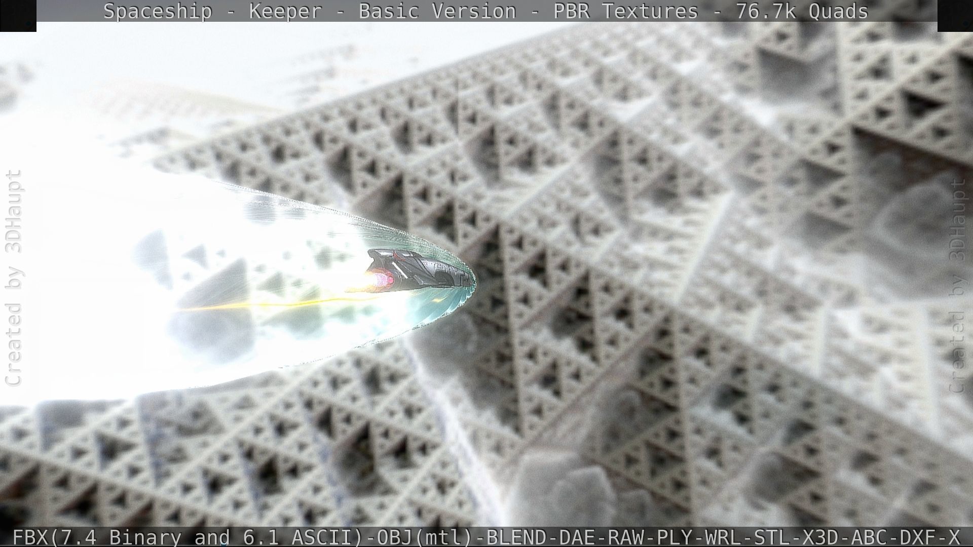 Spaceship  - Keeper - Basic Version Low-poly 3D model_83