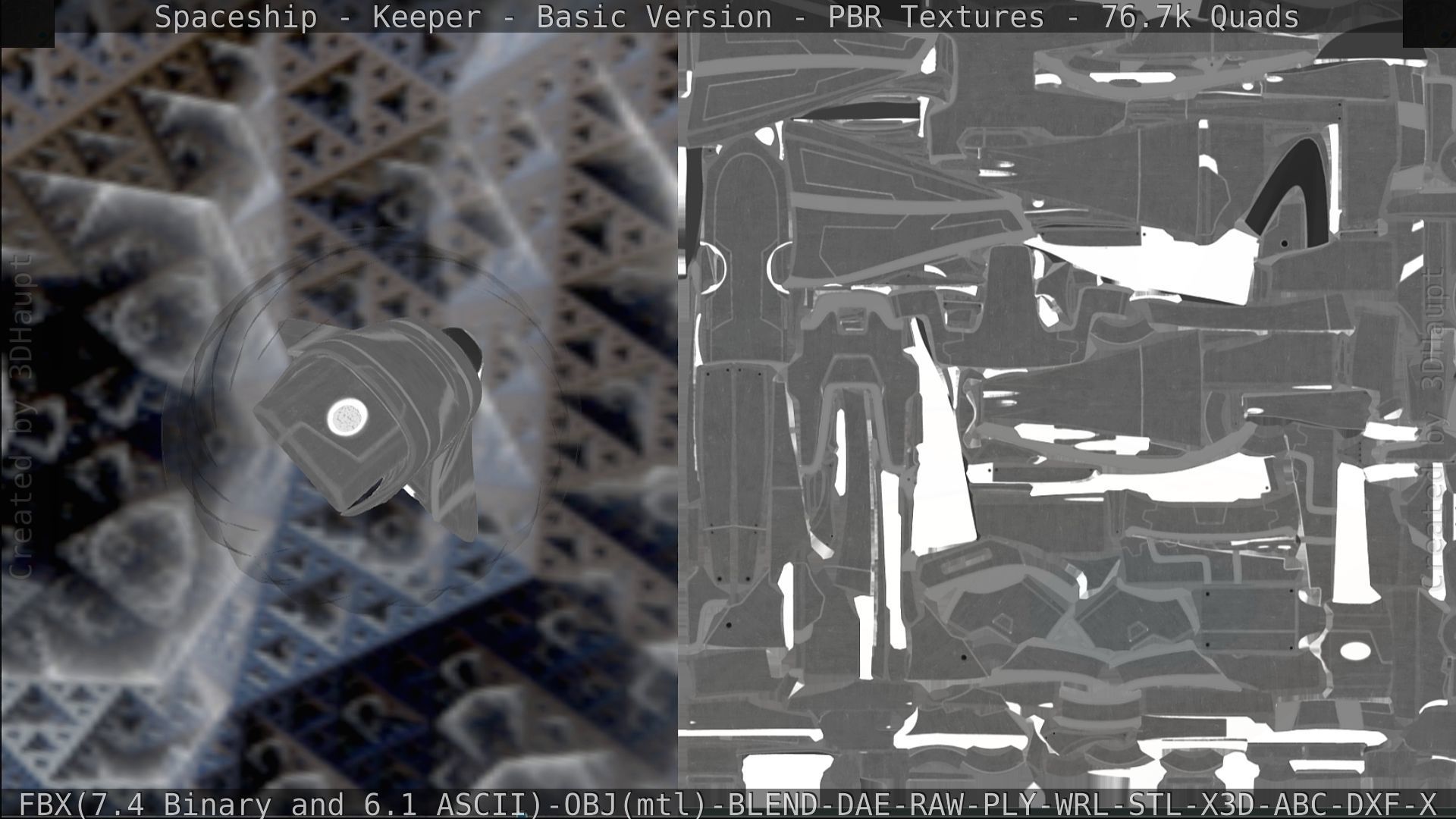 Spaceship  - Keeper - Basic Version Low-poly 3D model_227