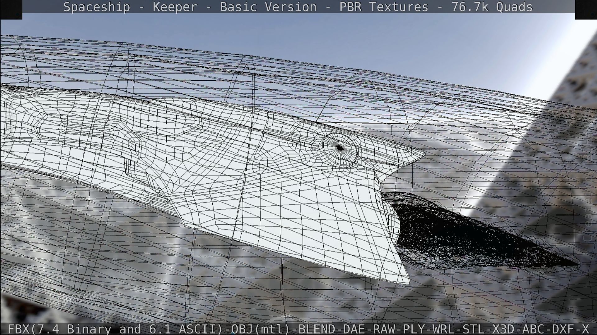 Spaceship  - Keeper - Basic Version Low-poly 3D model_178