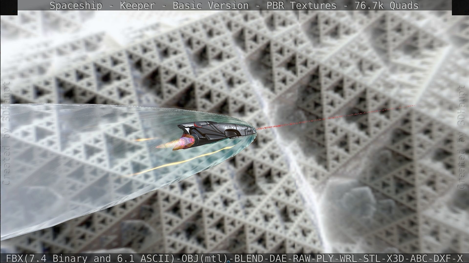 Spaceship  - Keeper - Basic Version Low-poly 3D model_327