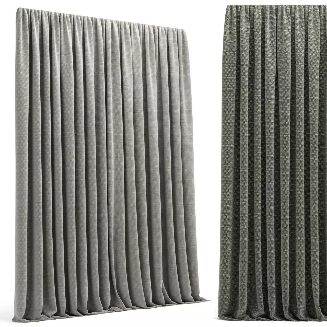 Modern curtain 2 Low-poly 3D model_0