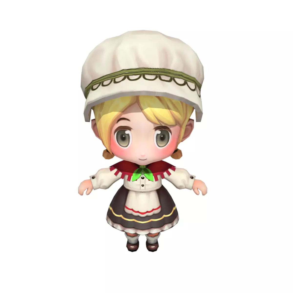 Cartoon Little Girl Low-poly 3D model