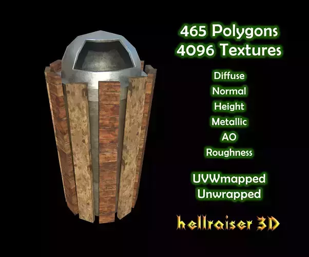 Recycle Bin - PBR - Textured