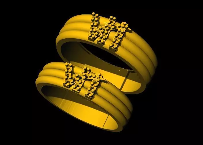 couple band ring 3dm file 3D print model