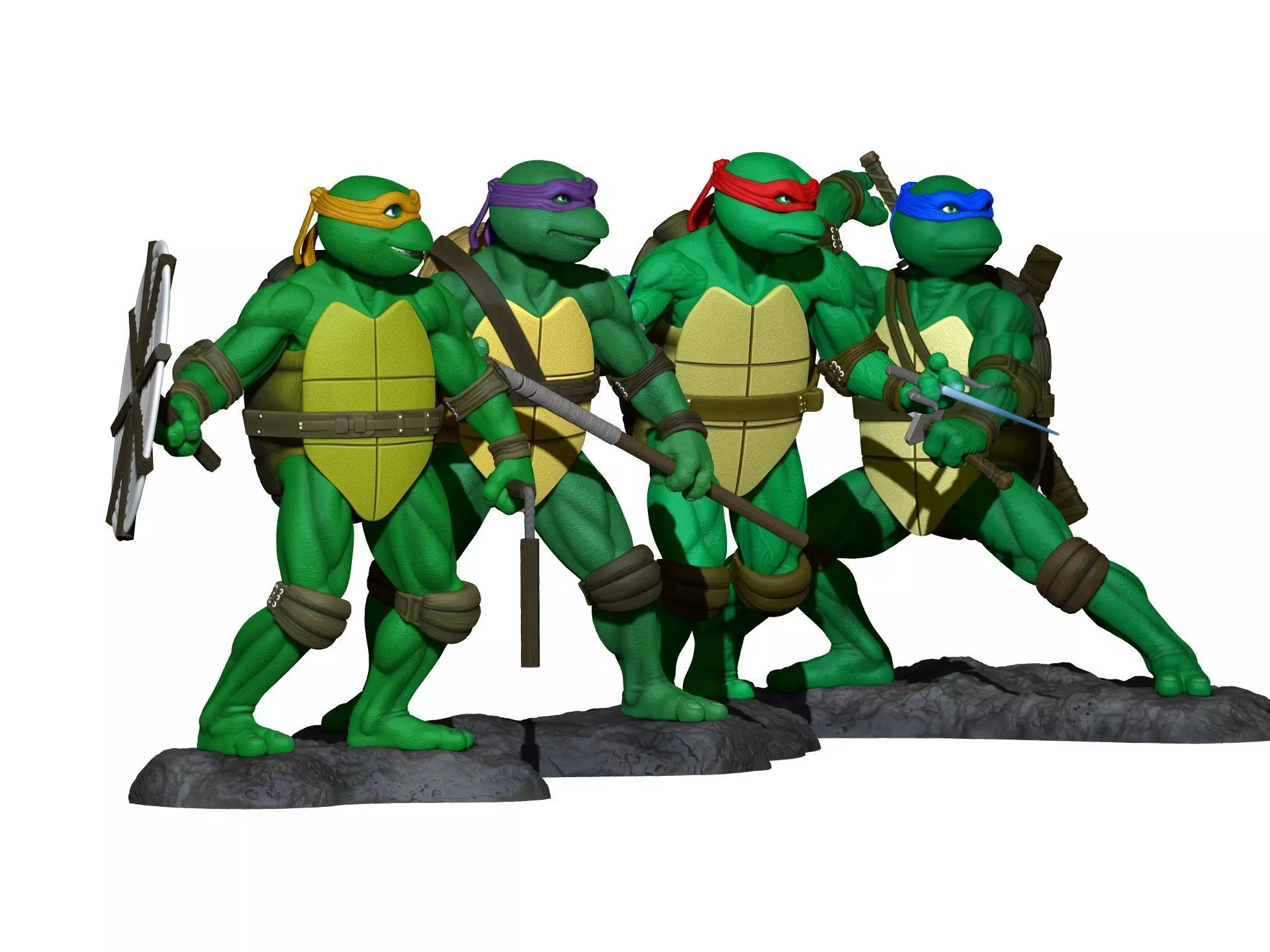 Teenage Mutant Ninja Turtles 1990 for 3D printing 3D Model Pack