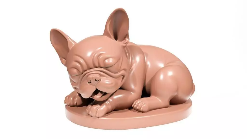 French Bulldog sleeping 3D print model