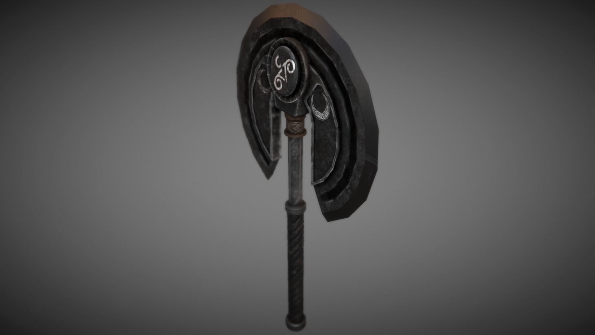 Metal Moon Axe 01 Low-poly 3D model_4
